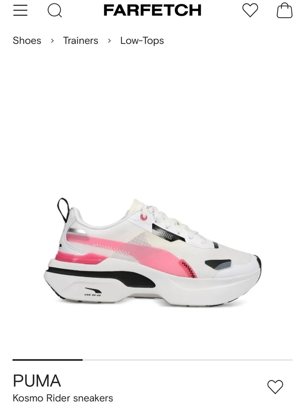 NIB Puma Kosmo Rider white/ sunset pink
Sz 10